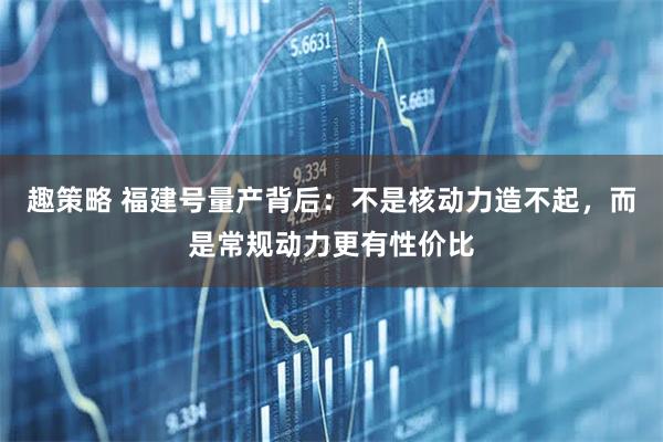 趣策略 福建号量产背后：不是核动力造不起，而是常规动力更有性价比