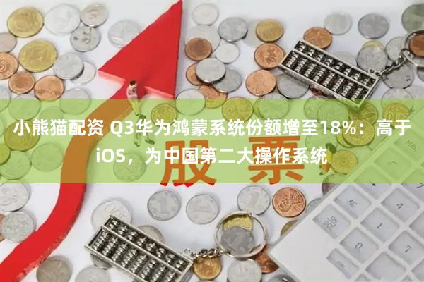 小熊猫配资 Q3华为鸿蒙系统份额增至18%：高于iOS，为中国第二大操作系统